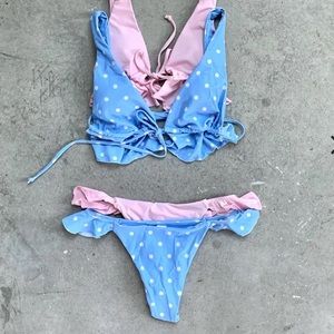 Elitza set blue polka dot bikini